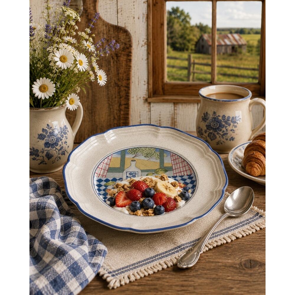 Mikasa Garden Party Set 4 Cereal Bowls Heritage Japan Farmhouse Cottage
